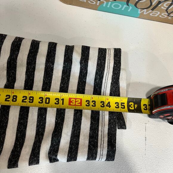 Lou & Grey Stripe Mini Linen Blend Dress Pockets VNeck Womens Size Medium - Picture 8 of 8